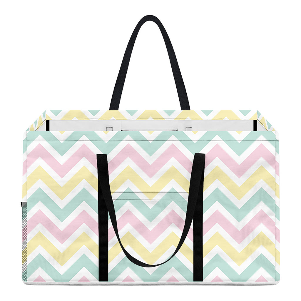 Pastel Chevron Pattern Print Utility Tote Bag