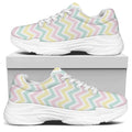 Pastel Chevron Pattern Print White Chunky Shoes