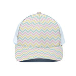 Pastel Chevron Pattern Print White Mesh Trucker Cap