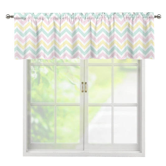 Pastel Chevron Pattern Print Window Valance