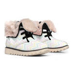 Pastel Chevron Pattern Print Winter Boots