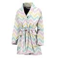 Pastel Chevron Pattern Print Women's Bathrobe
