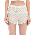 Pastel Chevron Pattern Print Women's Split Running Shorts