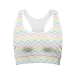 Pastel Chevron Pattern Print Women's Sports Bra