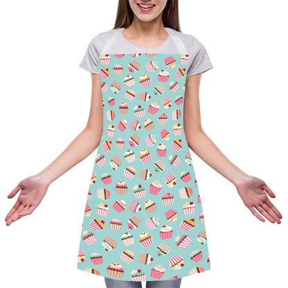 Pastel Cupcake Pattern Print Adjustable Apron