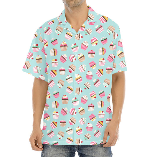 Pastel Cupcake Pattern Print Aloha Shirt