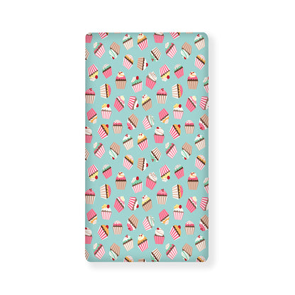 Pastel Cupcake Pattern Print Baby Crib Sheet