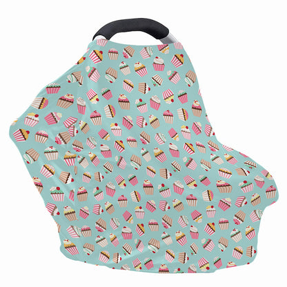 Pastel Cupcake Pattern Print Baby Seat Cover