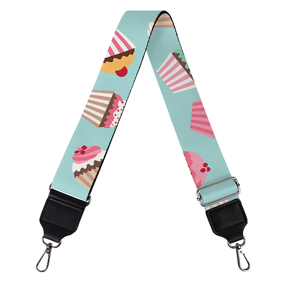 Pastel Cupcake Pattern Print Bag Strap