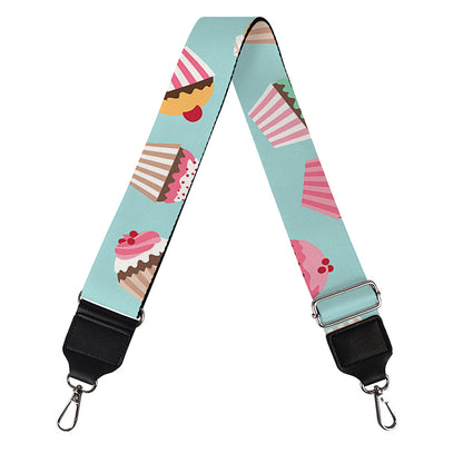 Pastel Cupcake Pattern Print Bag Strap