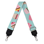 Pastel Cupcake Pattern Print Bag Strap