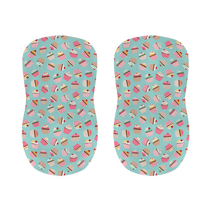 Pastel Cupcake Pattern Print Bar Stool Covers