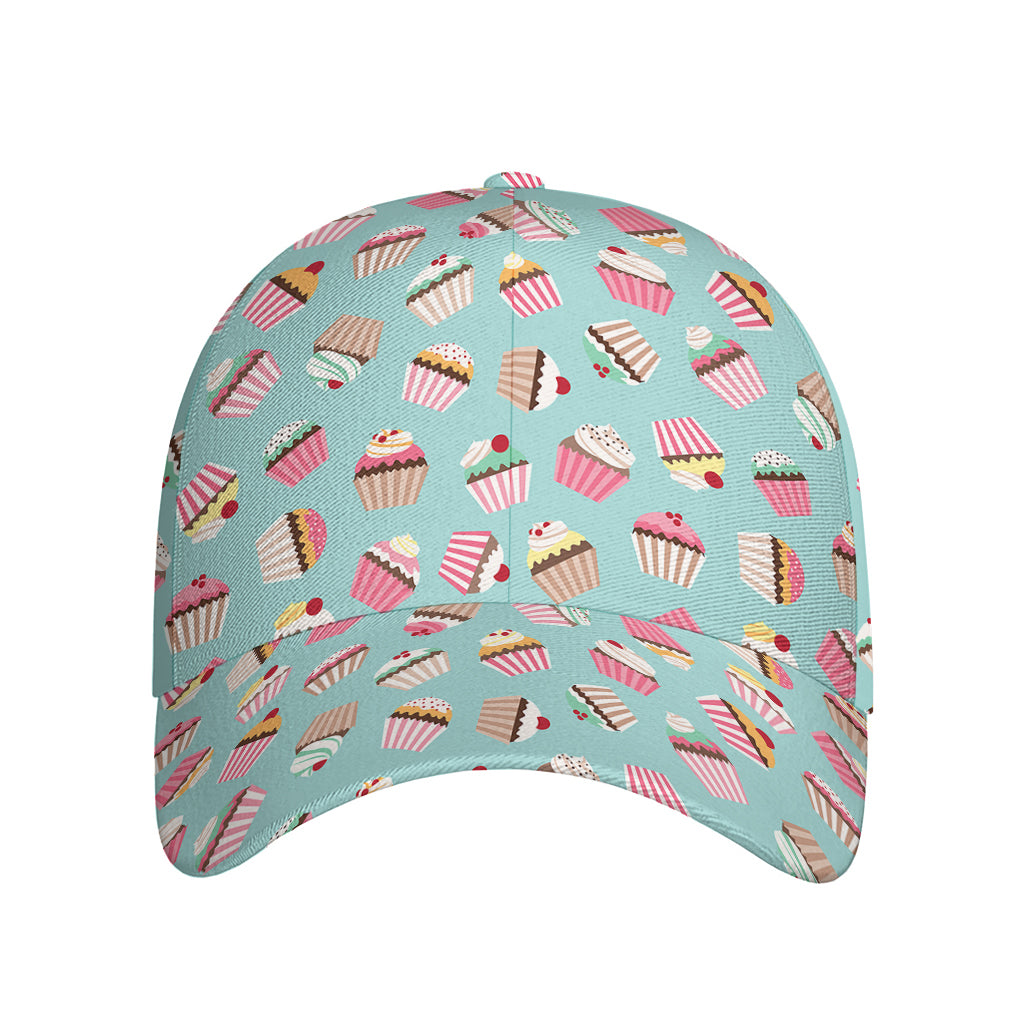 Pastel Cupcake Pattern Print Baseball Cap