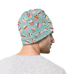 Pastel Cupcake Pattern Print Beanie