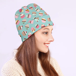 Pastel Cupcake Pattern Print Beanie