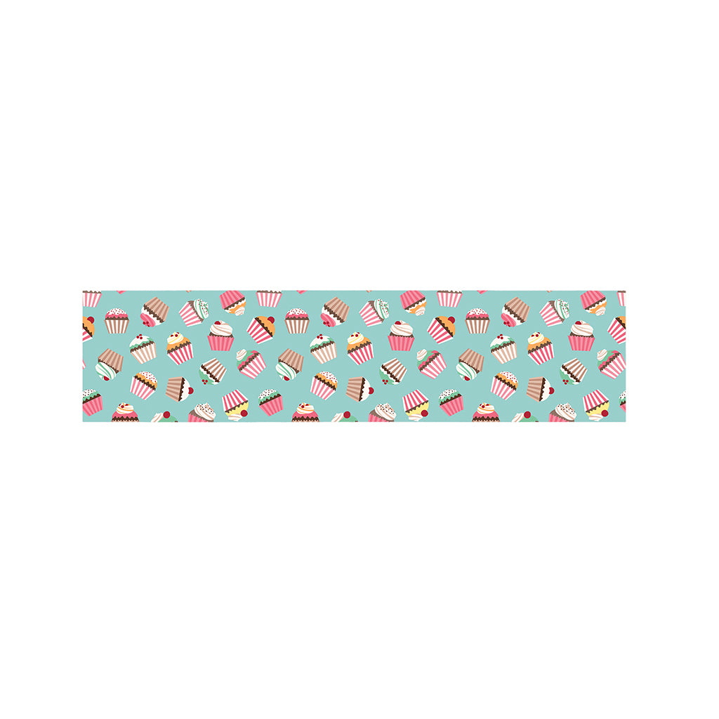 Pastel Cupcake Pattern Print Bed Runner