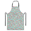 Pastel Cupcake Pattern Print Bib Apron With Pocket