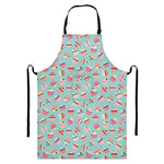 Pastel Cupcake Pattern Print Bib Apron With Pocket