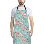 Pastel Cupcake Pattern Print Bib Apron With Pocket