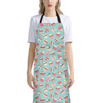 Pastel Cupcake Pattern Print Bib Apron With Pocket