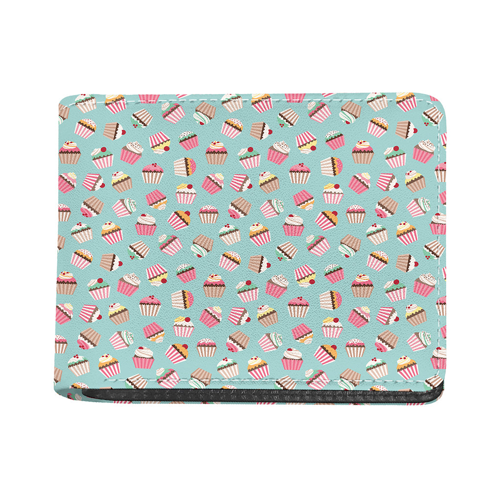 Pastel Cupcake Pattern Print Bifold Wallet