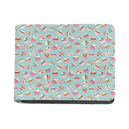 Pastel Cupcake Pattern Print Bifold Wallet