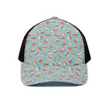 Pastel Cupcake Pattern Print Black Mesh Trucker Hat