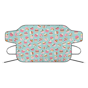 Pastel Cupcake Pattern Print Car Windshield Snow Cover