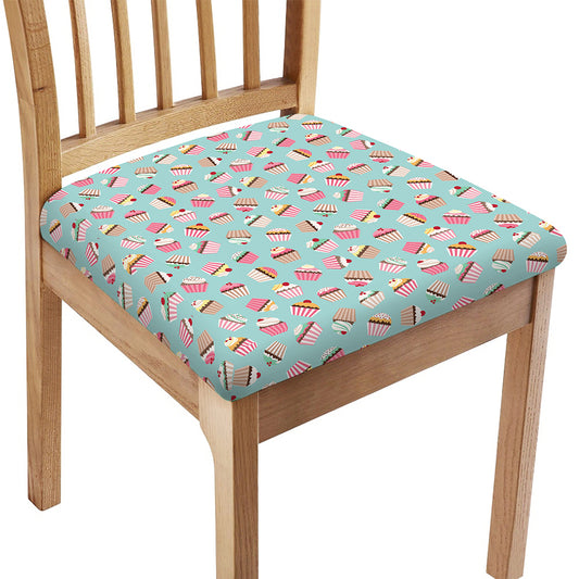 Pastel Cupcake Pattern Print Chair Cushion Cover