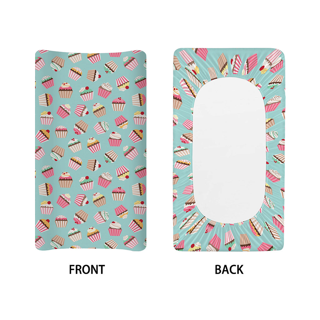 Pastel Cupcake Pattern Print Changing Pad Cover