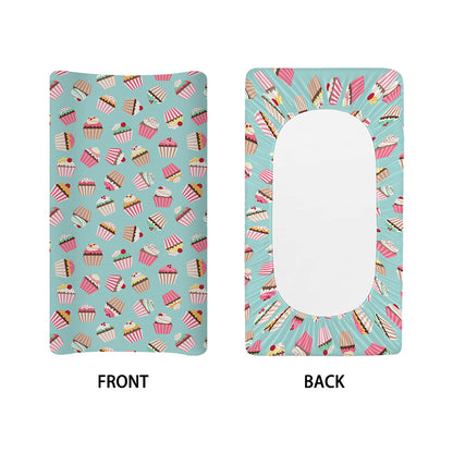 Pastel Cupcake Pattern Print Changing Pad Cover