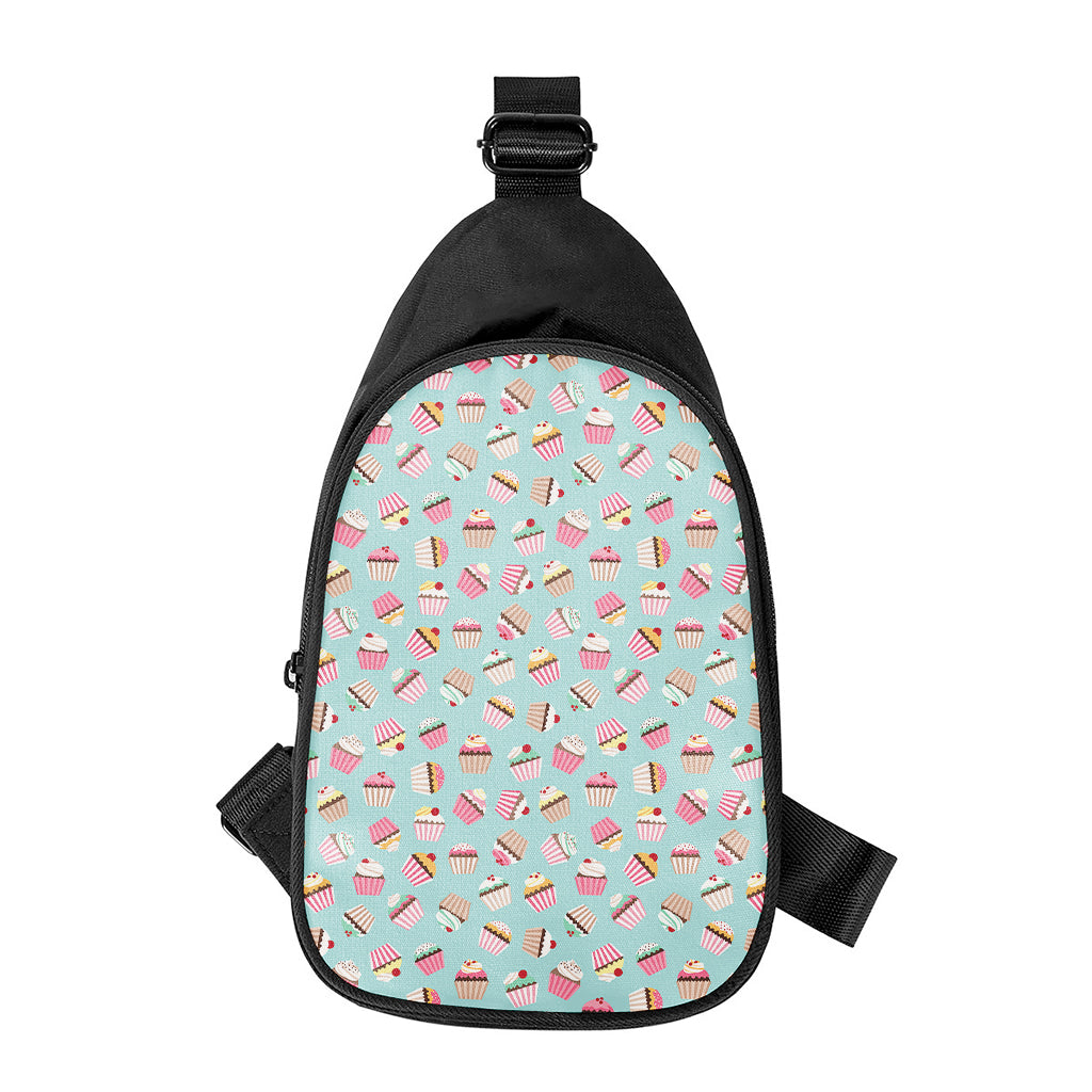Pastel Cupcake Pattern Print Chest Bag