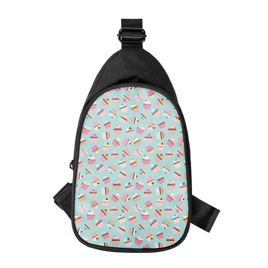 Pastel Cupcake Pattern Print Chest Bag