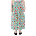 Pastel Cupcake Pattern Print Chiffon Maxi Skirt
