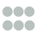 Pastel Cupcake Pattern Print Coaster Set