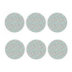 Pastel Cupcake Pattern Print Coaster Set