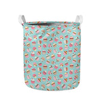 Pastel Cupcake Pattern Print Collapsible Laundry Basket