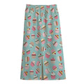 Pastel Cupcake Pattern Print Cotton Front Slit Maxi Skirt