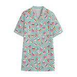 Pastel Cupcake Pattern Print Cotton Hawaiian Shirt