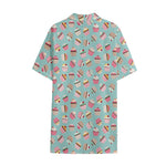 Pastel Cupcake Pattern Print Cotton Hawaiian Shirt