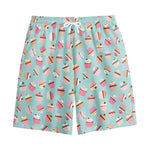 Pastel Cupcake Pattern Print Cotton Shorts