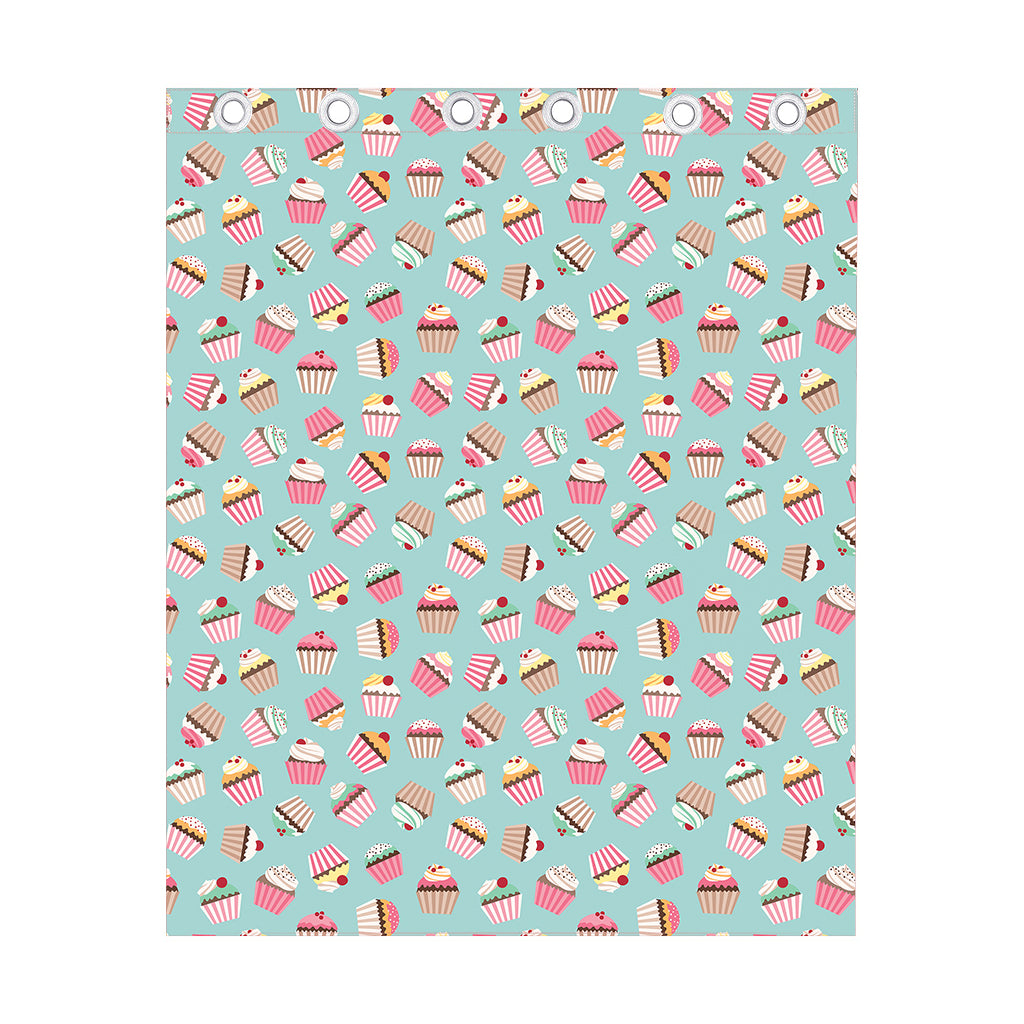 Pastel Cupcake Pattern Print Curtain