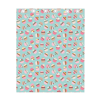 Pastel Cupcake Pattern Print Curtain