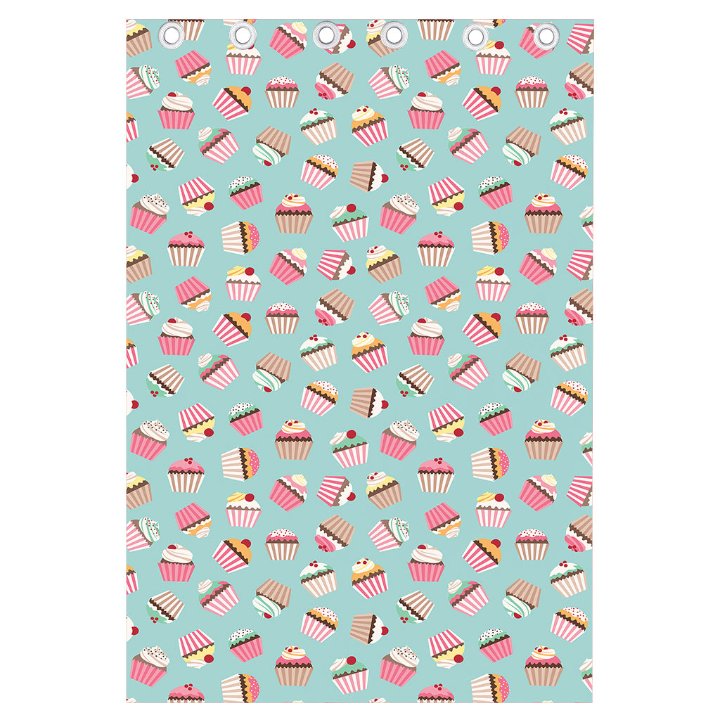 Pastel Cupcake Pattern Print Curtain