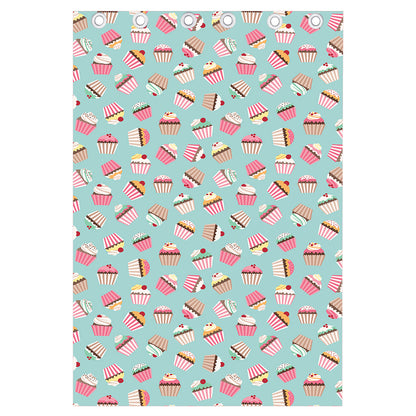 Pastel Cupcake Pattern Print Curtain