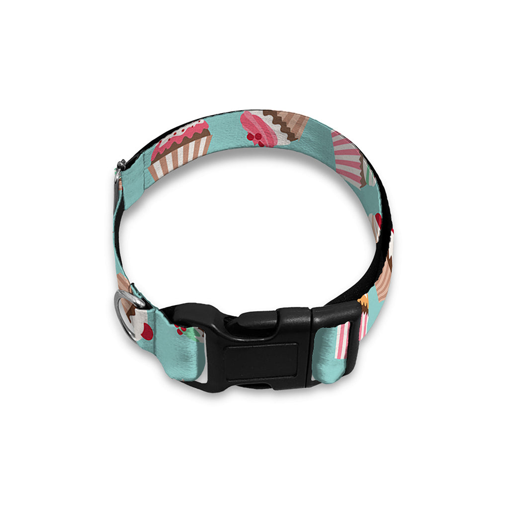 Pastel Cupcake Pattern Print Dog Collar