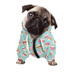 Pastel Cupcake Pattern Print Dog Zip Up Hoodie