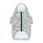 Pastel Cupcake Pattern Print Dog Zip Up Hoodie