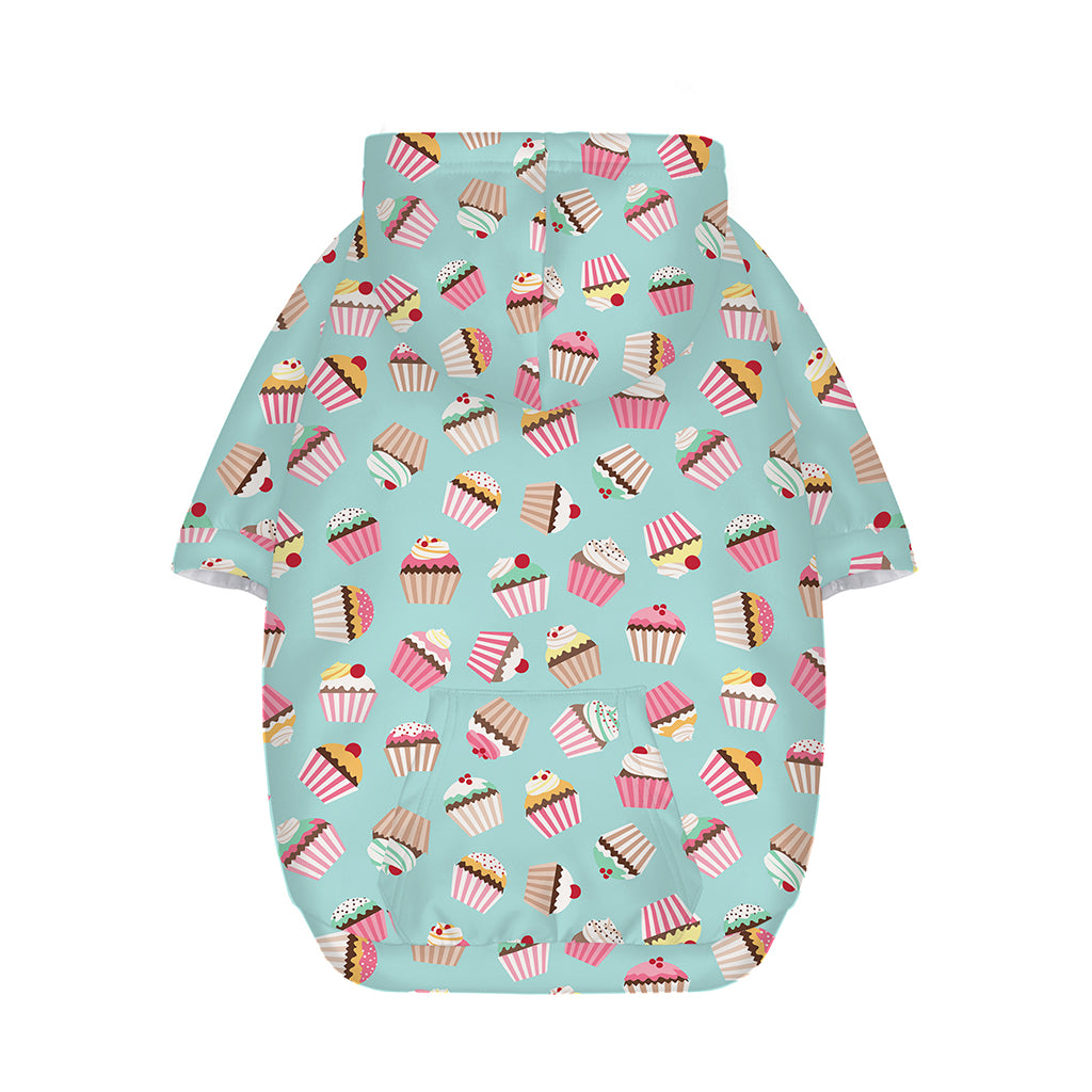 Pastel Cupcake Pattern Print Dog Zip Up Hoodie