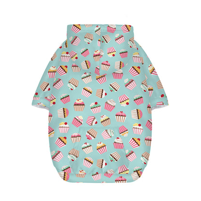 Pastel Cupcake Pattern Print Dog Zip Up Hoodie